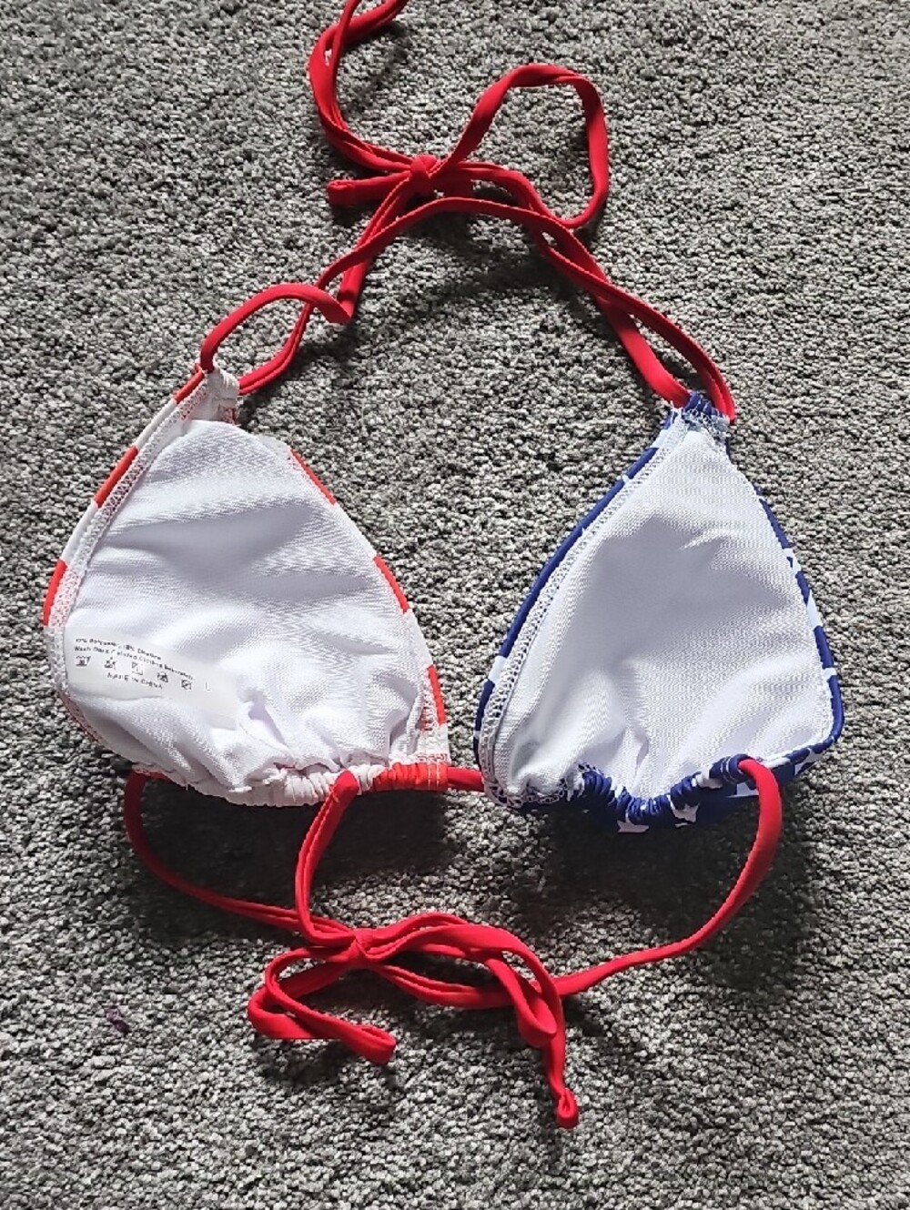 SHEIN Red White Blue American Flag Strappy Bikini Set - Picture 4 of 4